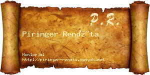 Piringer Renáta névjegykártya